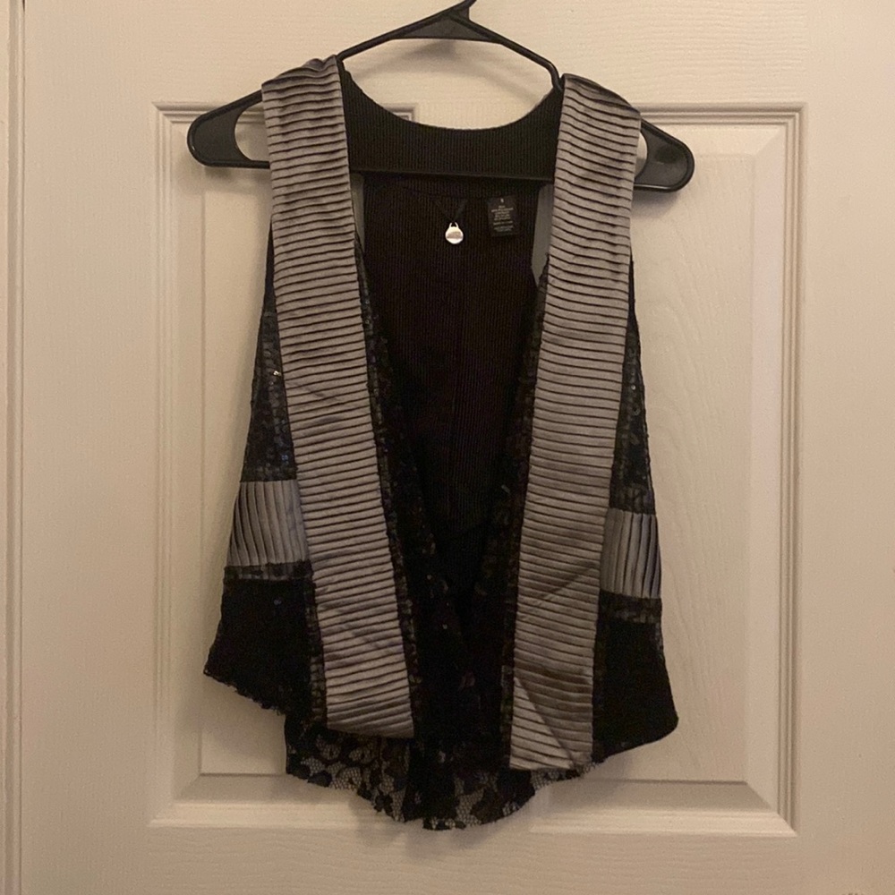 BKE Boutique Sequins & Lace Vest